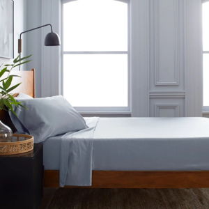 Luxury Organic Signature Sateen Sheet Set - Light Blue