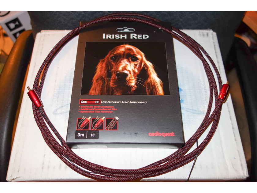 AudioQuest Irish Red Subwoofer cable 3m / 10ft Free Shipping No Fees