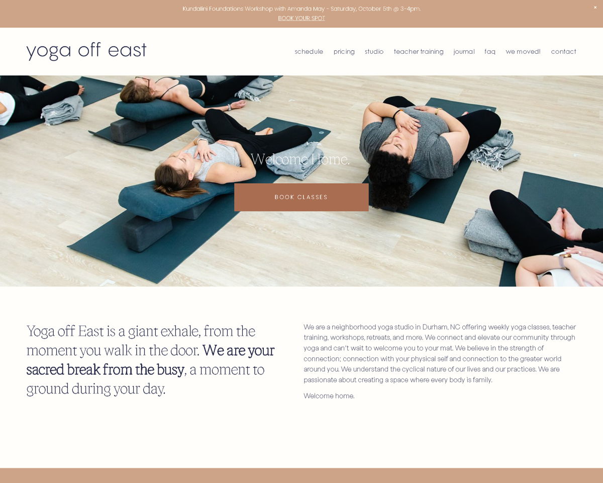 Screenshot of Yoga Off East, from the brown websites collection.