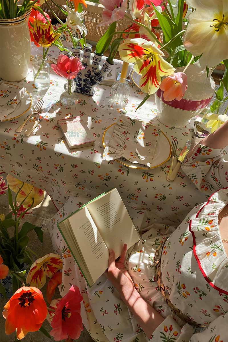 Made to match Beatrice Dress and linen homewares in the Tulip Dress