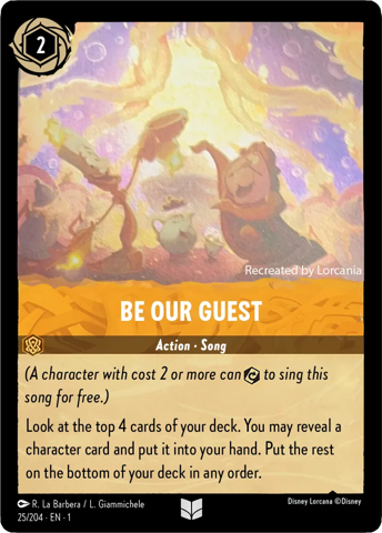 Be Our Guest card from Disney's Lorcana: The First Chapter.