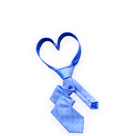 Blue necktie in a heart shape for National Boss's Day Ideas