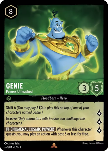 Genie card from Disney's Lorcana: The First Chapter.