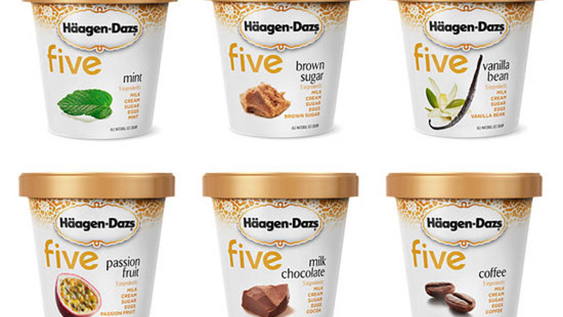 Häagen-Dazs five™ Ice Packaging Cream Inspiration Branding Dieline & Design, - 