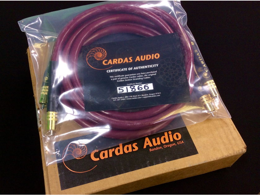 Cardas Audio 1.5M  Golden Cross Interconnects New Factory RCA Terminations w/ COA