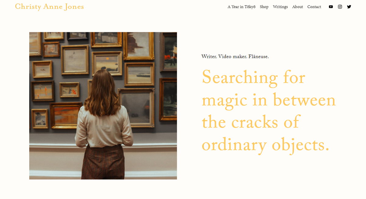 Screenshot of Christy Anne Jones, from the influencer websites collection.