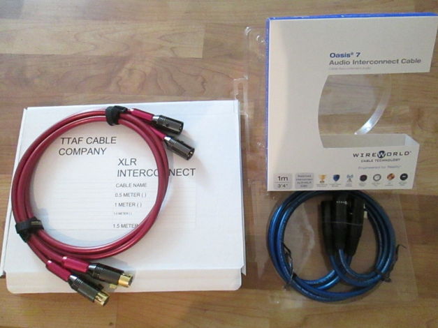 wire world Oasis XLR 1 Meter  $ 98.00 & TTAF XLR CABLE ...