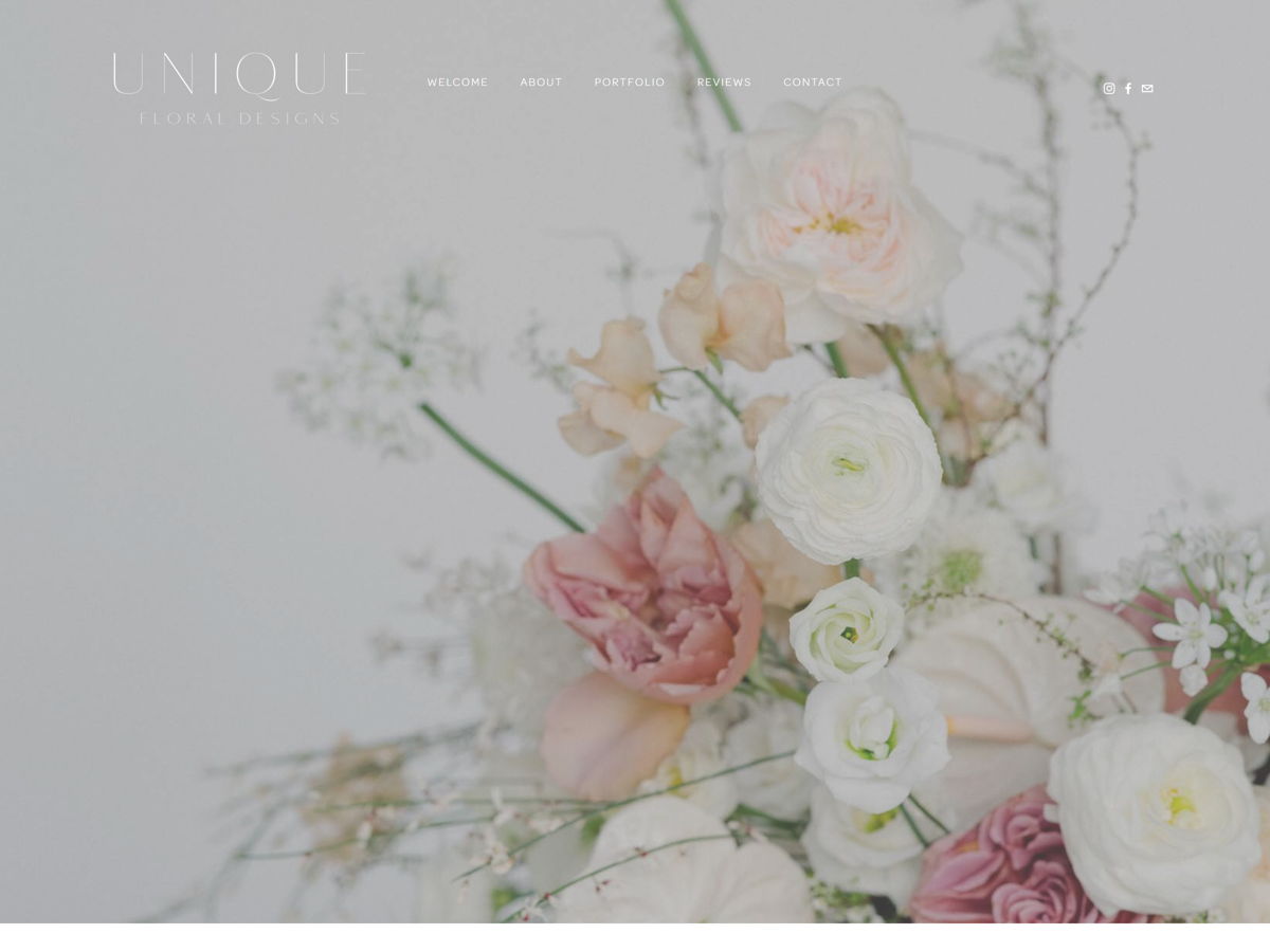 Screenshot of Unique Floral Designs, from the florist & flower shop websites collection.