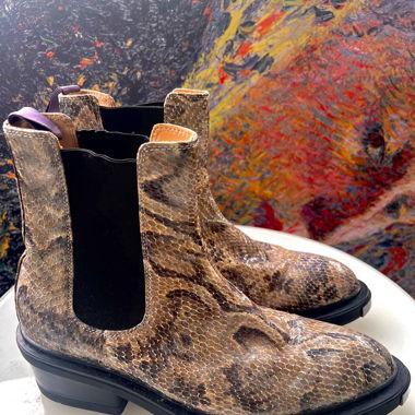 Eytys - Nikita Leather Python Print Chelsea Boots