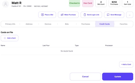 bidder payment tab