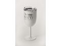 2- White Stainless Steel Wine Glasses