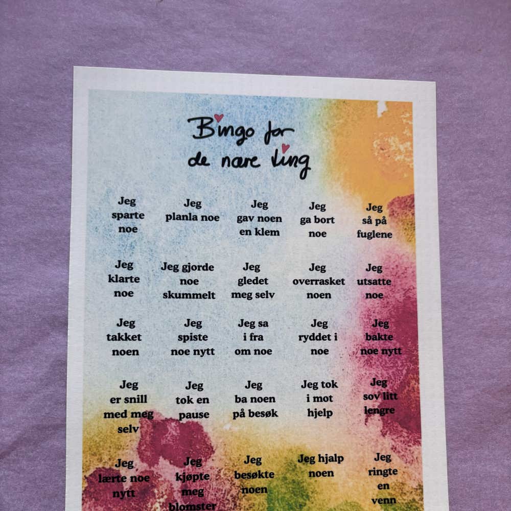 5 Bingokort - De nære ting. 