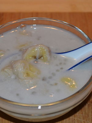 Pengat Pisang dengan Sagu dan Gula Putih Recipe