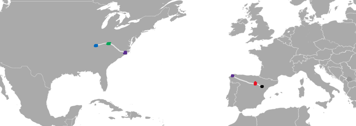 Networks on world map Networks on world map