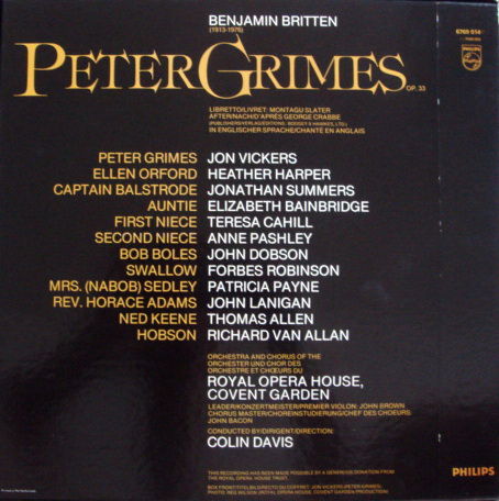 Philips / DAVIS, - Britten Peter Grimes, MINT, 3LP Box ...