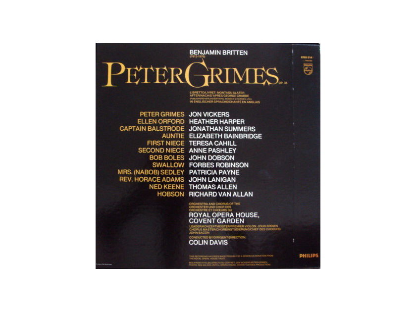 Philips / DAVIS, - Britten Peter Grimes, MINT, 3LP Box Set!