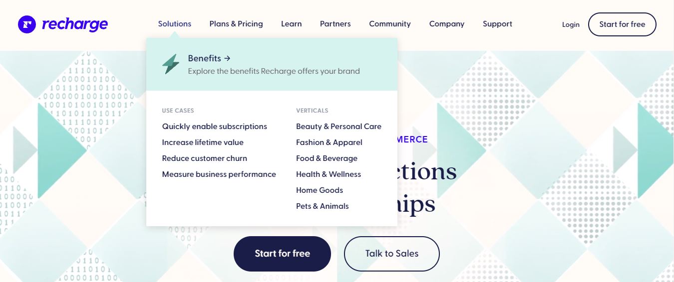 Recharge Payments product / service