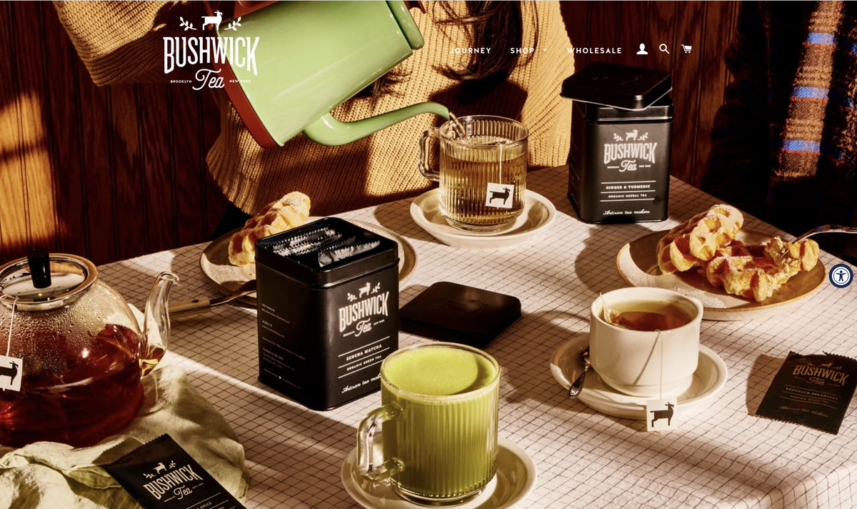 Screenshot of Bushwick Tea, from the ecommerce websites collection.
