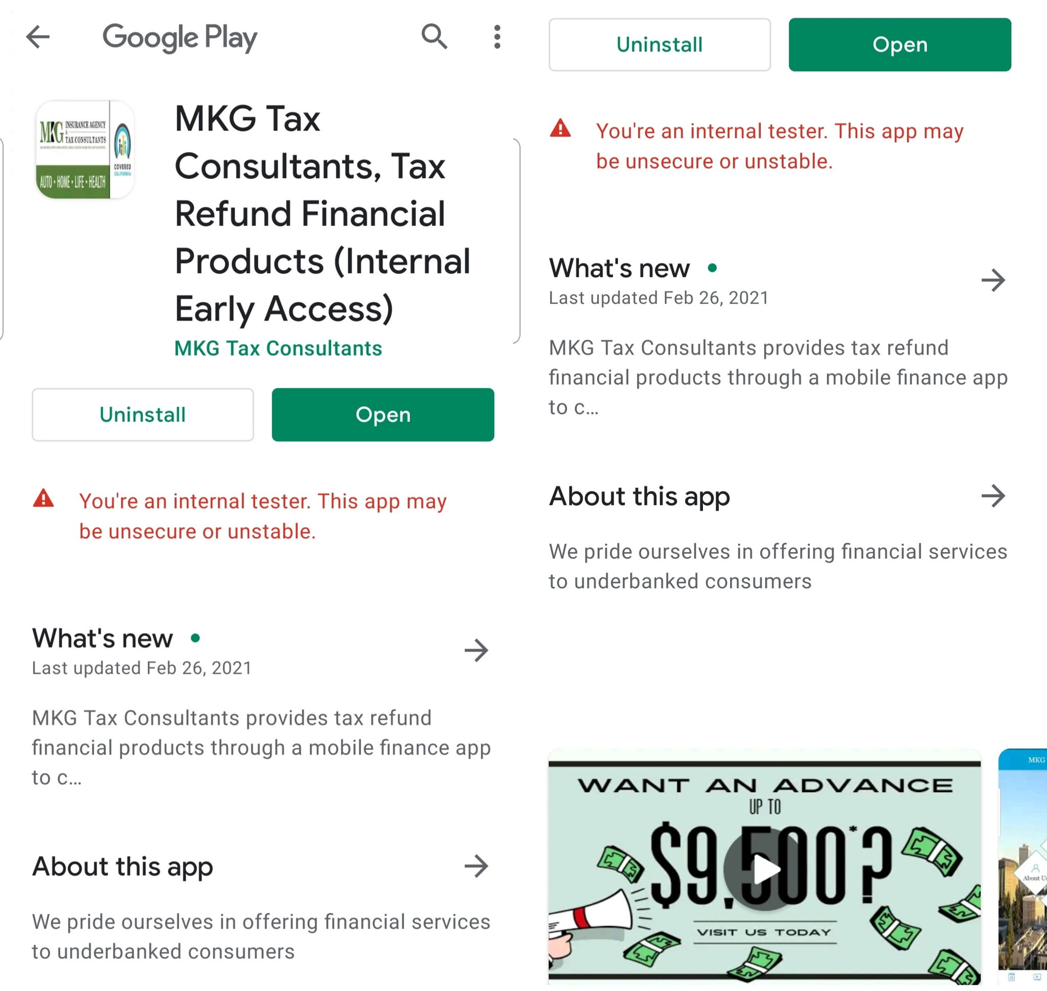 MKG Tax Google Play App