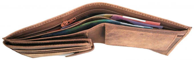 RFID Full Grain Cow Hide Hunter Nu-buck Leather Wallet Style 12040 - Image 4