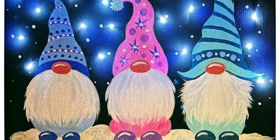 " Winter Gnomes (With LED Lights) - Painting Class! promotional image