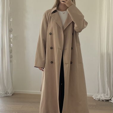 Beige Trenchcoat Lang