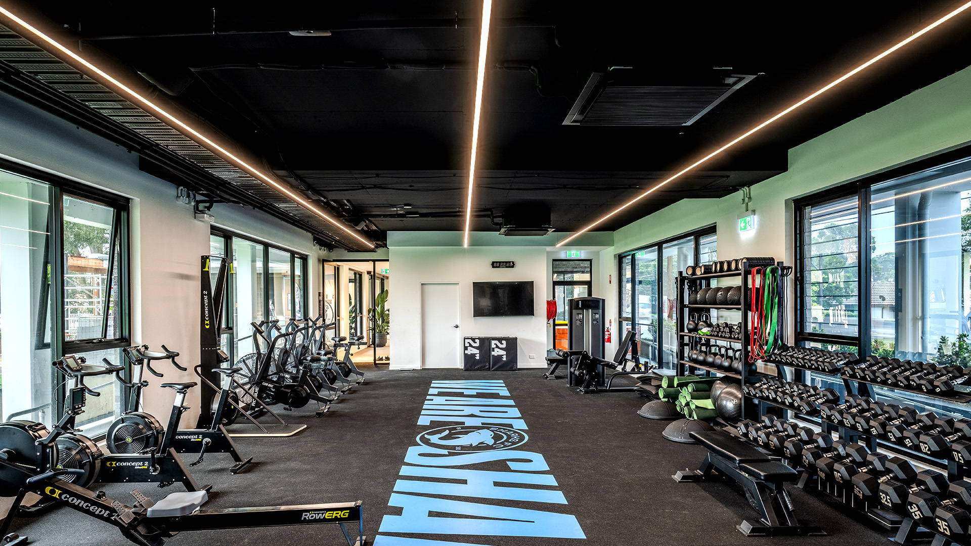 LED Strip Lighting Profile illuminating Sharks FC Gym