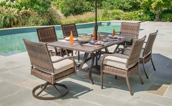 Apricity by Agio Trenton Tahoe Aluminum Wicker Outdoor Patio Dining