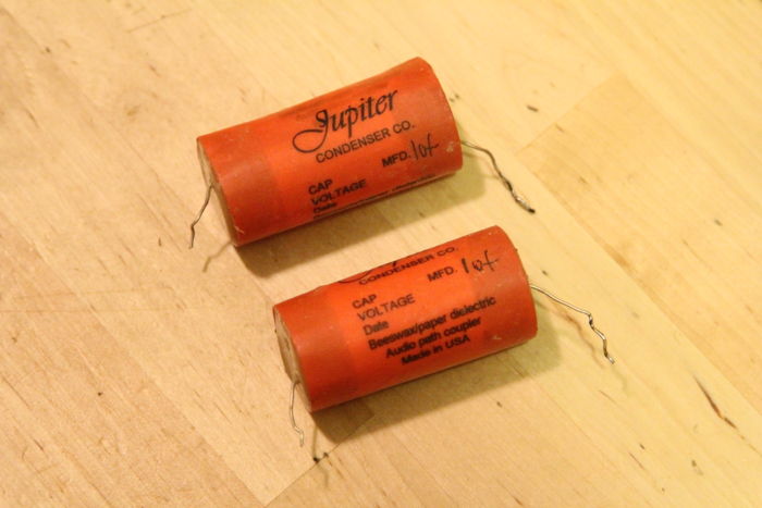 Jupiter Beeswax capacitors 1 uf/600 pair