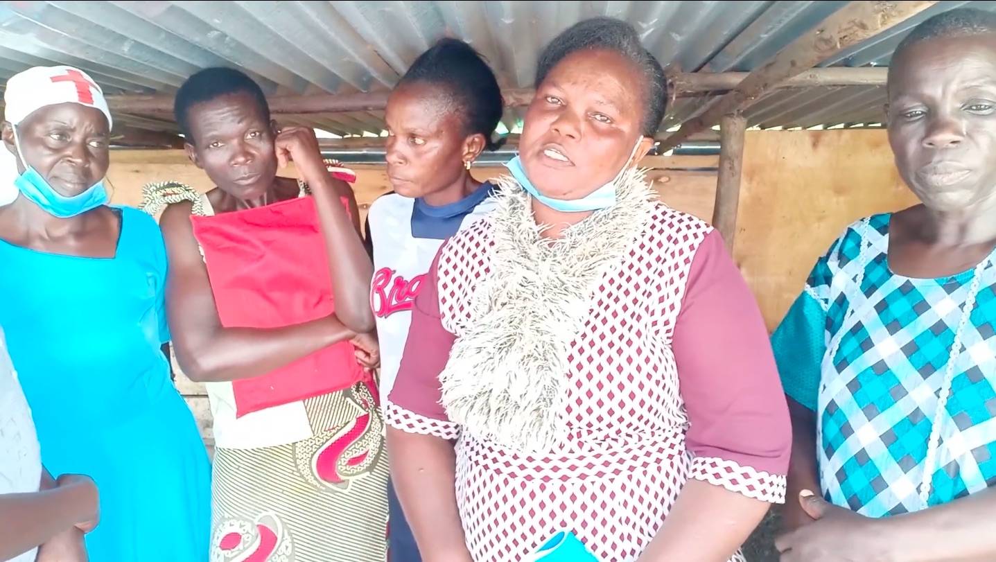 Teacher Jacline Otuoma (centre in scarf)   Chair of Remba Women's Group