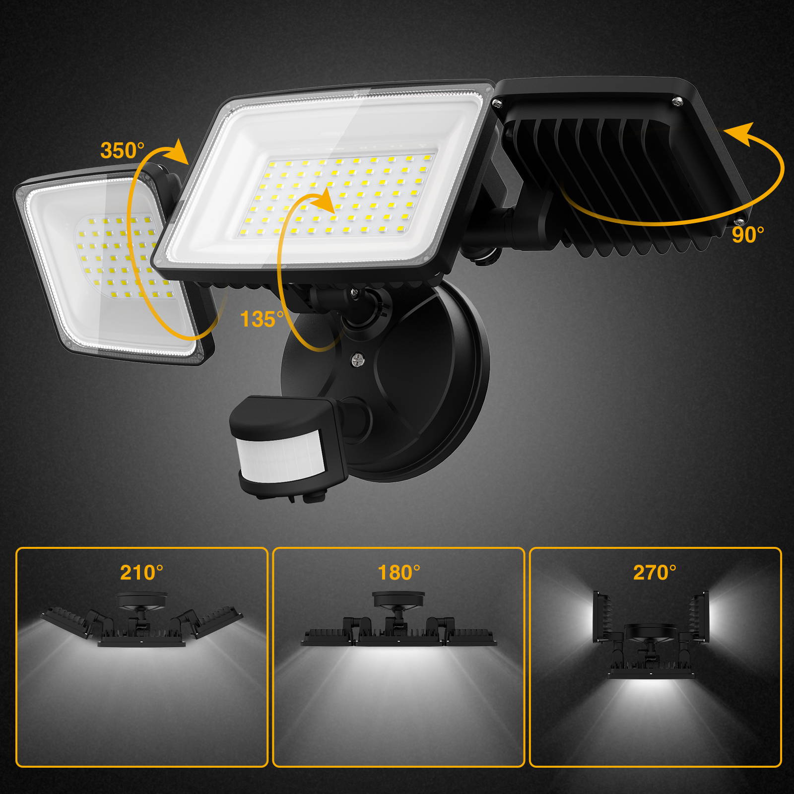 Outdoor led security lights with motion sensor best sale