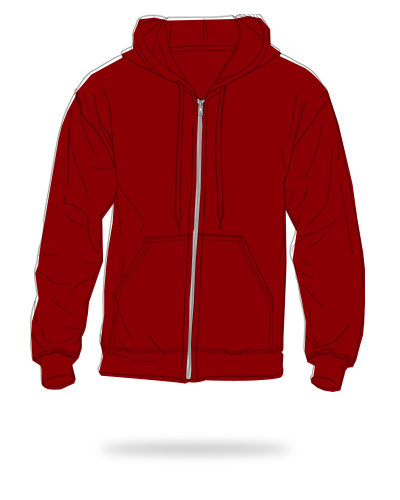 Cardinal Red adult fit cotton fleece full zip hoodie sj clothing manila philippines