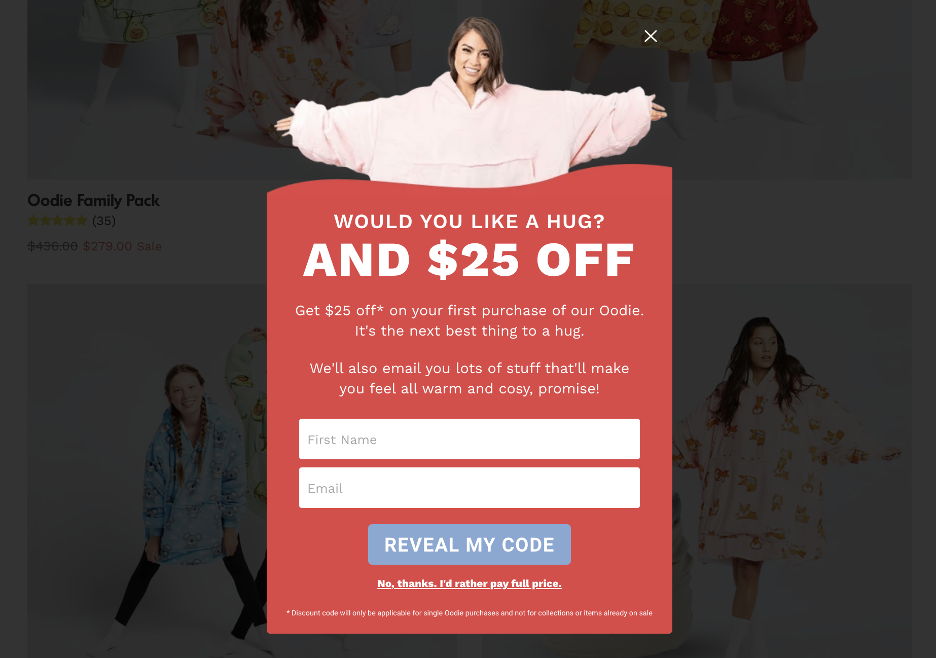 visual shopify email popup