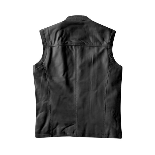 LOGAN VEST - Black LEATHER - Image 2