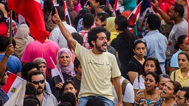 Protesters in Tahrir Square, Cairo, Egypt