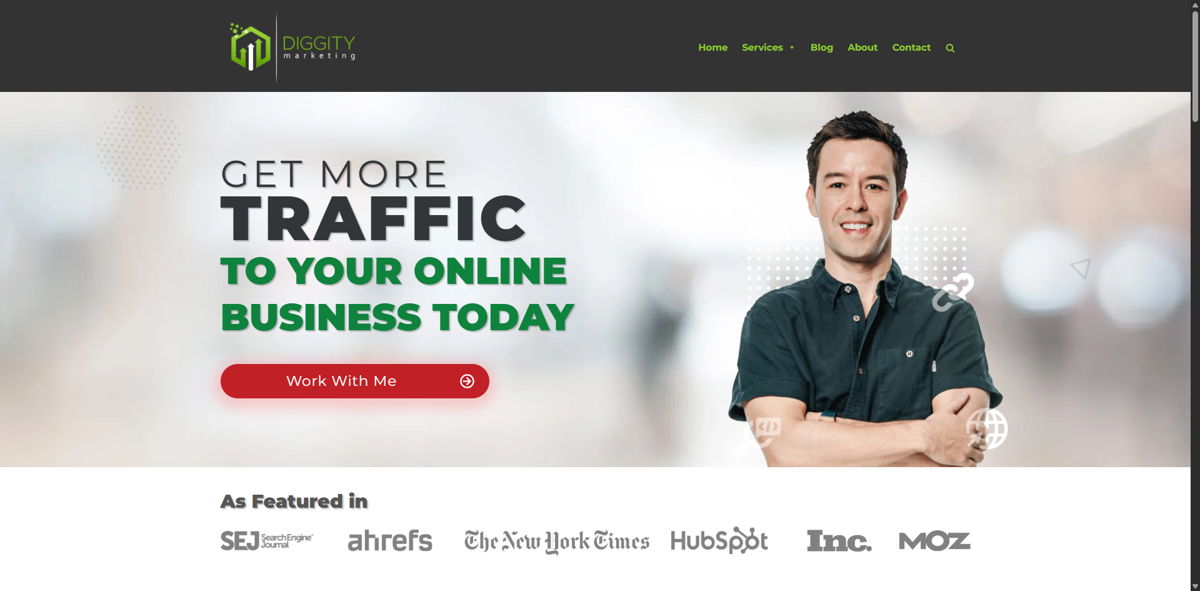 Screenshot of Matt Diggity, from the seo portfolios collection.
