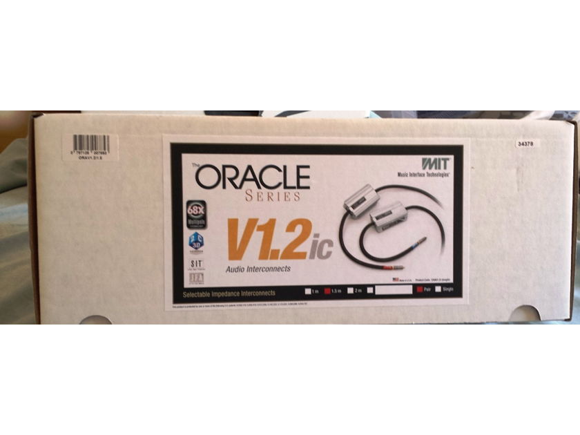 MIT Oracle V1.2 RCA 1.5m pair.  World's Best in 2009.  PRICE REDUCED!  Lifetime Warranty