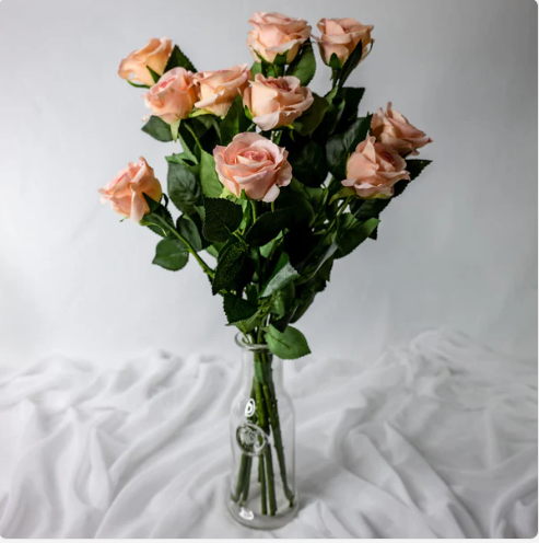 Pink Candy Real Touch Half Bloom Rose - Realistic Artificial Flowers - Image 2