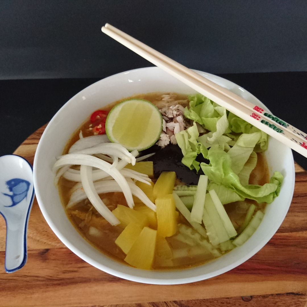 Date: 28 Nov 2019 (Thu)
39th Main: Asam Laksa (Malaysian Sour and Spicy Fish Soup Noodles) [123] [123.0%] [Score: 8.7]