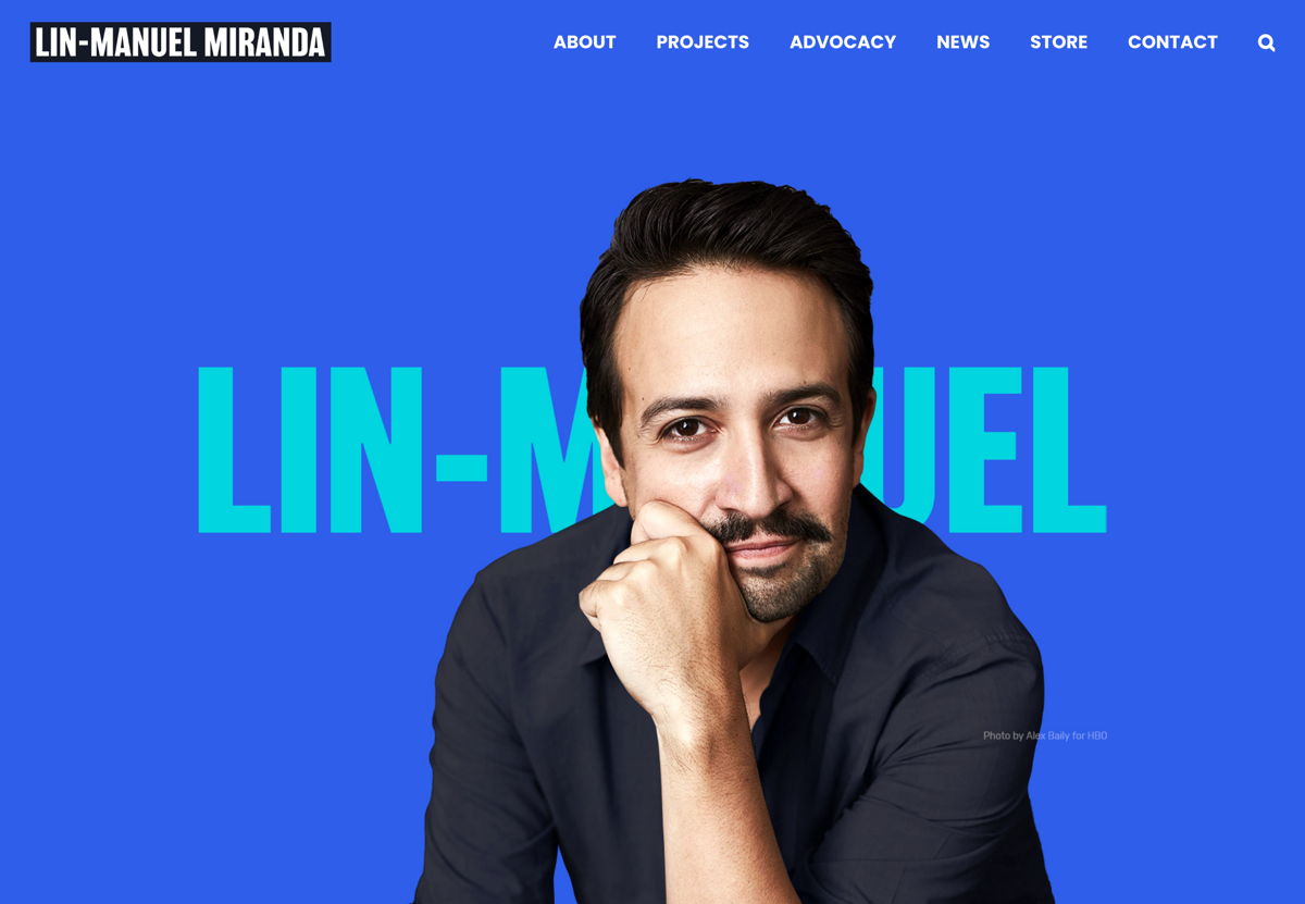 Screenshot of Lin-Manual Miranda, from the personal websites collection.