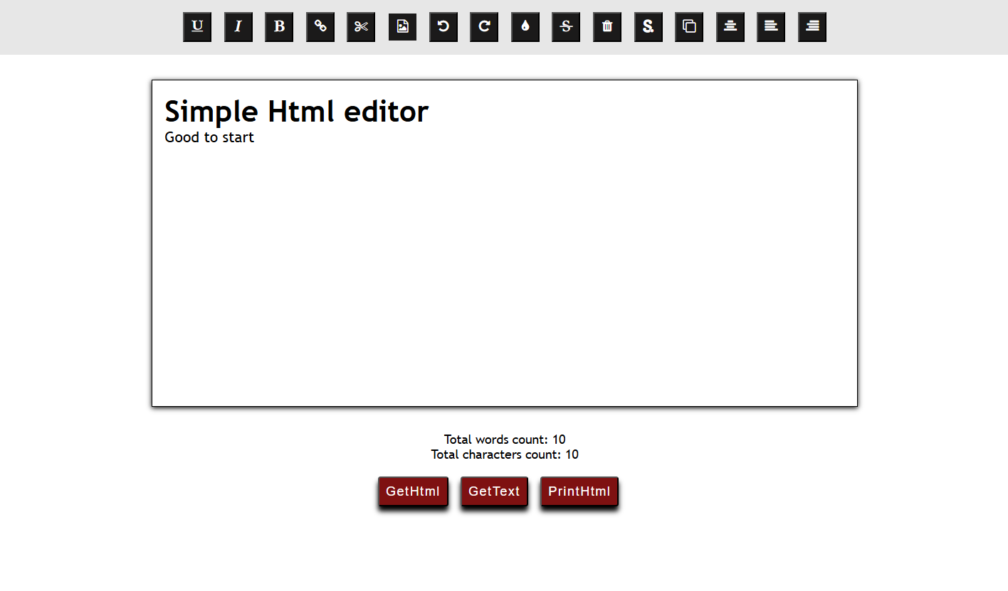 A simple WYSIWYG text editor that counts words and characters