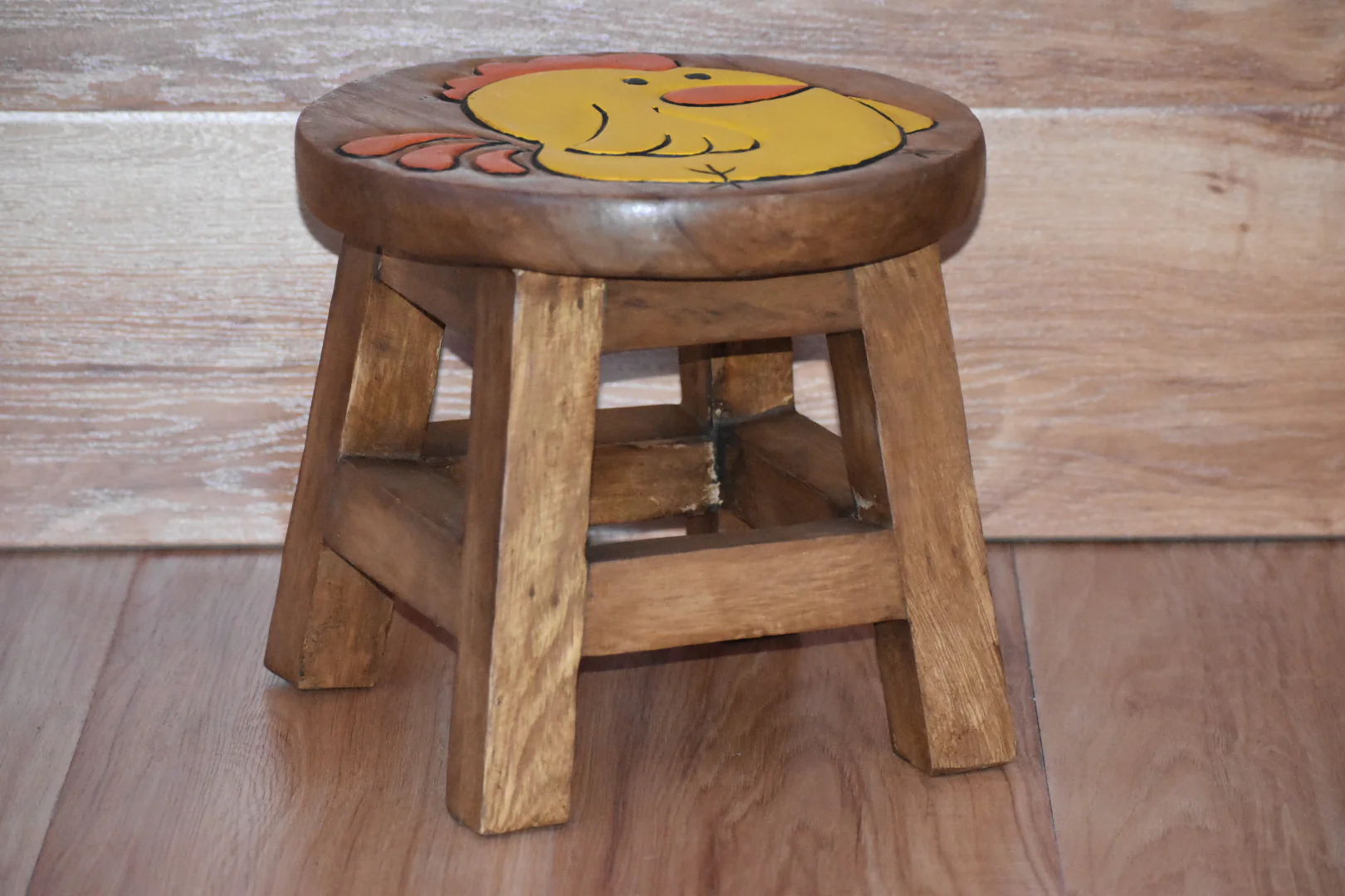 Children's Wooden Stool Chicken Themed Chair Toddlers Step sitting Stool - Image 2
