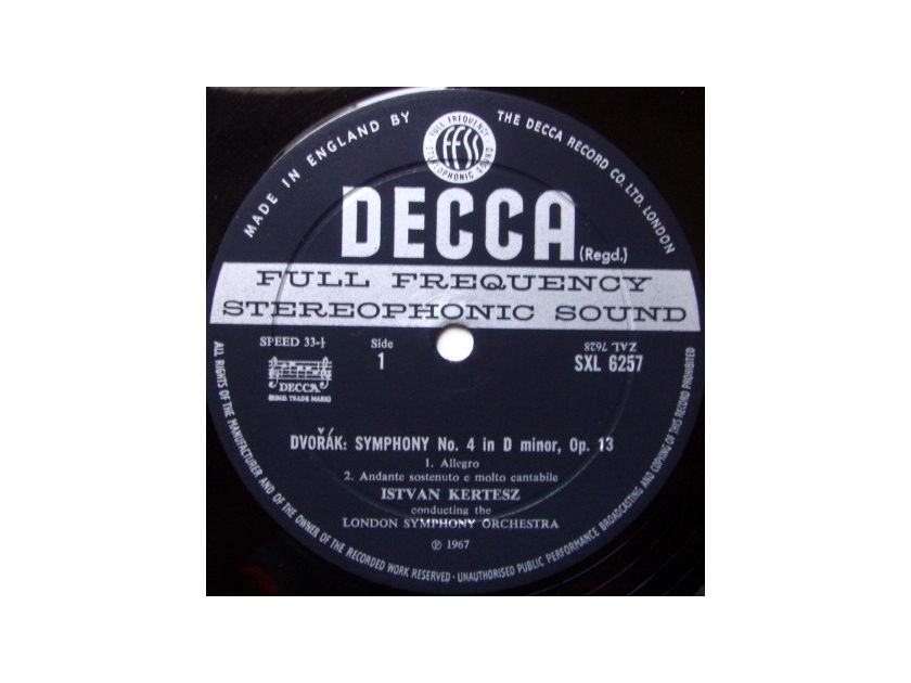 DECCA SXL-WB-ED2 / KERTESZ, - Dvorak Symphony No.4, NM!