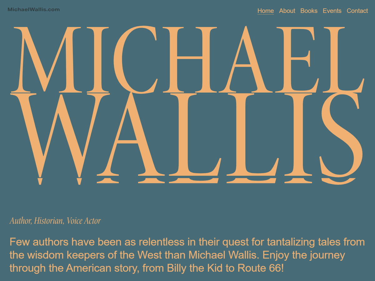 Screenshot of Michael Wallis, from the voice actor portfolios collection.