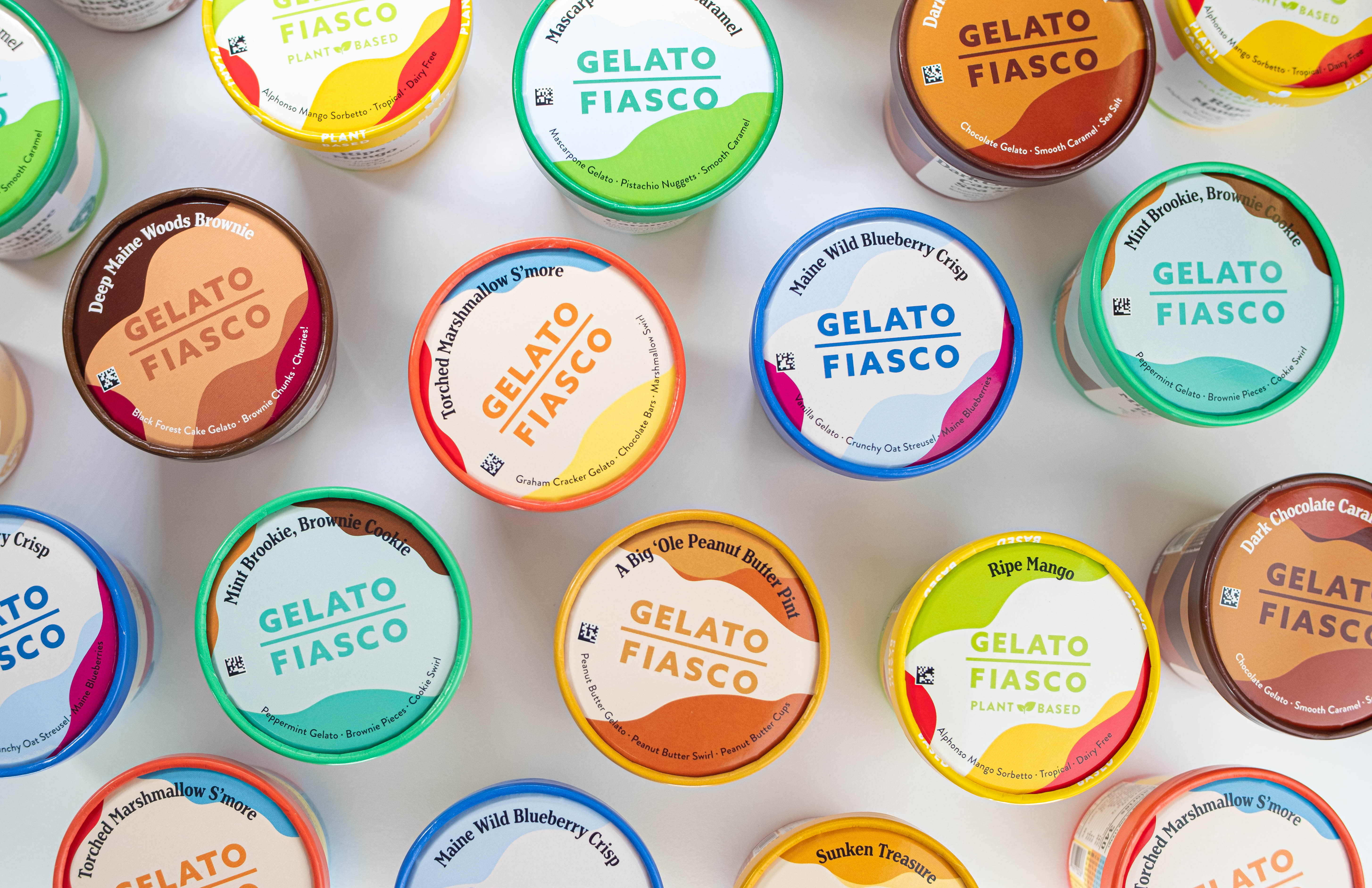 Gelato Fiasco releases vibrant paper pint containers