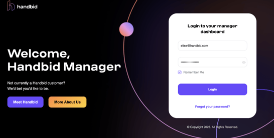 Manager Login Screen
