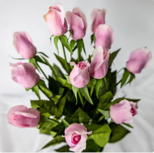 Dusky Pink Real Touch Rose Bud - Realistic Artificial Flowers