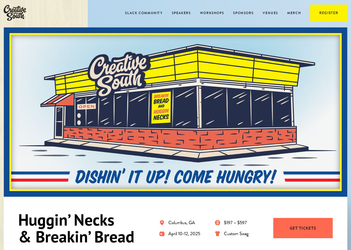 Screenshot of Creative South 2026, from the conference websites collection.