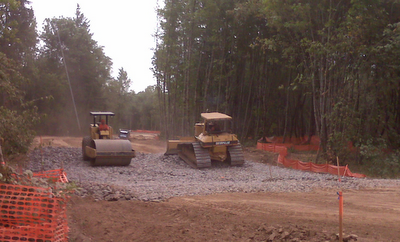 Bulldozers begin laying roads on 120-acre Camas, Wash, parcel three weeks ago
