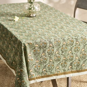 Calla Cotton Tablecloth, Sage